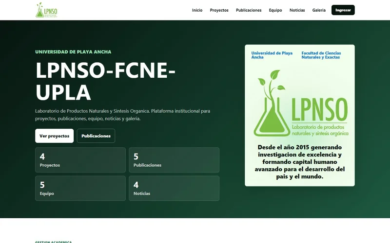 Captura del proyecto LPNSO — UPLA